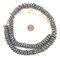 The Bead Chest Fused Rondelle Recycled Glass Beads 14mm Black & White, 24-Inch Strand, Handmade in Ghana for Jewelry Making & Crafts | Approximately 86 Beads